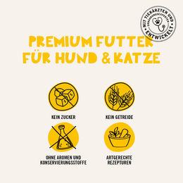 Produktbild von Dogs'n Tiger Wohltat Nassfutter Huhn & Lachs für Katzen Adult Getreidefrei mit hohem Fleischanteil 6x200g