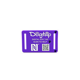 DOGTAP Light Small Intelligente Hundemarke mit NFC Chip aus Silikon Lila 50x30mm – Bild 1 von 4