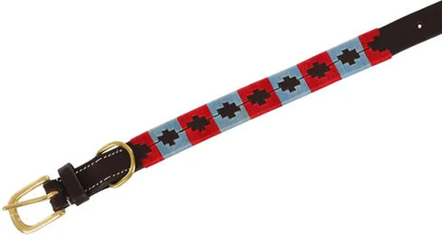 Produktbild von Dogu Polo Hundehalsband aus Leder in Braun und Bunt für erwachsene Hunde