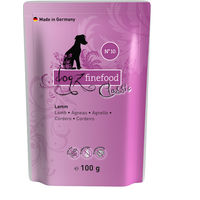 Produktbild von Dogz Finefood Hundefutter Nass Lamm und Fisch Getreidefrei und Zuckerfrei mit hohem Fleischanteil 100 g Beutel - 12 x 100 g
