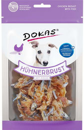 Produktbild von Dokas Belohnungssnack Hühnerbrust mit Fisch 4x70g