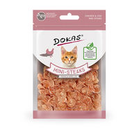 Produktbild von Dokas Cat Mini-Steaks Leckerli für Katzen mit Rind und Fisch 10 Stück - 10 x 25 g