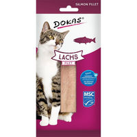 Produktbild von Dokas Cat Snack Lachs Filet Leckerli 22g - 9 x 22 g