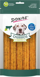 Produktbild von Dokas Churros Kausnack für Hunde mit Rinderleber, Süßkartoffel und Mehlwurm 3x150g - 3 x 150 g