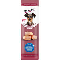 Produktbild von Dokas Fleischsnacks Hühnchen-Rolle mit Rind 8x10g