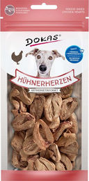 Produktbild von Dokas Gefriergetrocknete Hühnerherzen Monoprotein Hundetrockenfleisch 22g