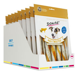 Dokas Getreidefreier Kausnack für Hunde Kau-Twister Rinderhaut mit Pansen und Hühnerbrust 9 x 200g - 9 x 200 g – Bild 1 von 5
