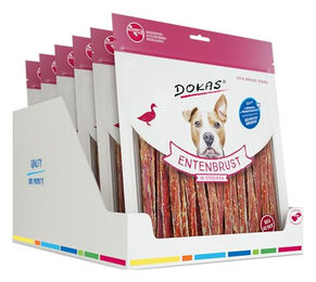 Dokas Getreidefreies Trockenfleisch Entenbrustfilet in Streifen für Hunde Adult 500 g 6er Pack – Bild 1 von 5