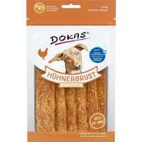 Produktbild von Dokas Hühnerbrust getrocknetes Monoprotein Hundetrockenfleisch 6x70g