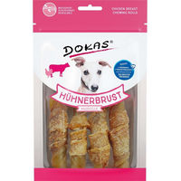 Produktbild von Dokas Hühnerbrust Kaurolle mit Rind Kausnack 5x90g