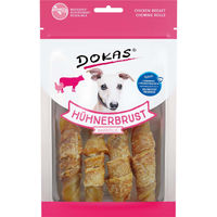 Produktbild von Dokas Hühnerbrust Kaurolle Monoprotein Kausnack für Hunde 5x90g