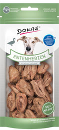 Dokas Hundesnack Entenherzen gefriergetrocknet monoproteinreich mit hohem Fleischanteil 22g - 22 g – Bild 1 von 3