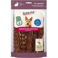 Produktbild von Dokas Hundesnack getrockneter Kaninchenrücken Monoprotein für Hunde Adult 7x120g