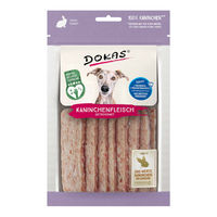 Produktbild von Dokas Hundesnack getrocknetes Kaninchenfleisch Monoprotein ohne Konservierungsstoffe 12x70g