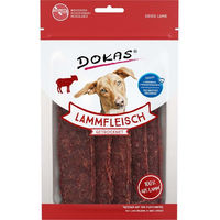 Produktbild von Dokas Hundesnack getrocknetes Lammfleisch Monoprotein ohne Farb- und Aromastoffe 12x70g