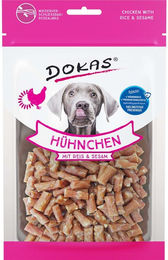 Dokas Hundesnack Hühnchen mit Reis und Sesam glutenfrei mit hohem Fleischanteil 70g - 12 x 70 g – Bild 1 von 3