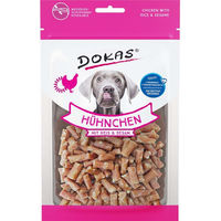 Produktbild von Dokas Hundesnack Hühnchen mit Reis und Sesam glutenfrei mit hohem Fleischanteil 70g - 12 x 70 g