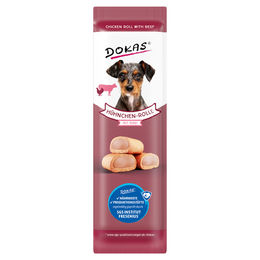 Dokas Hundesnack Hühnchen-Rolle mit Rind getreidefrei und glutenfrei 10 g - 10 x 10 g – Bild 1 von 3