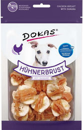 Produktbild von Dokas Hundesnack Hühnerbrust mit Banane Monoprotein 8x70g