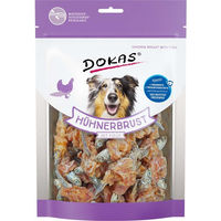 Produktbild von Dokas Hundesnack Hühnerbrust mit Fisch Trockenfleisch ohne Farb- und Aromastoffe 220g - 6 x 220 g