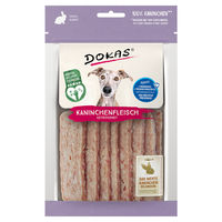 Produktbild von Dokas Hundesnack Kaninchenfleisch getrocknet Monoprotein ohne Konservierungsstoffe 70 g - 12 x 70 g