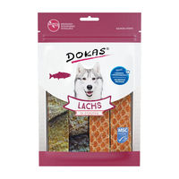 Produktbild von Dokas Hundesnack Lachs in Streifen Monoprotein mit hohem Fleischanteil 100 g - 8 x 12,5 g