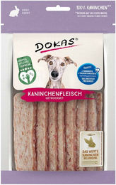 Produktbild von Dokas Hundesnack Monoprotein getrocknetes Kaninchenfleisch 12x70g