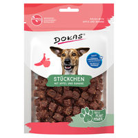 Produktbild von Dokas Hundesnack Stückchen mit Apfel und Banane vegan 105 g - 105 g