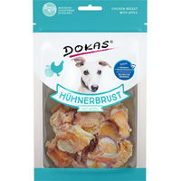 Produktbild von Dokas Hundesnack Trockenfleisch Hühnerbrust mit Apfel 8x70g