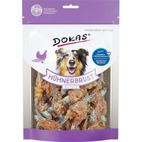 Produktbild von Dokas Hundesnack Trockenfleisch Hühnerbrust mit Fisch für alle Altersstufen 2x220g