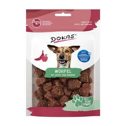 Dokas Hundesnack Würfel mit Apfel und Banane vegan ohne Zucker 105 g - 4 x 105 g – Bild 1 von 6