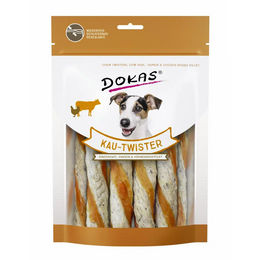 Produktbild von Dokas Hundesnacks Kautwister Rind Pansen und Huhn ohne Farb- und Aromastoffe sowie Konservierungsstoffe 9 x 200g