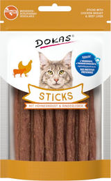 Dokas Katzen-Sticks Hühnerbrust und Rinderleber Crunchy Sticks für erwachsene Katzen 10 x 30 g - 10 x 30 g – Bild 1 von 4