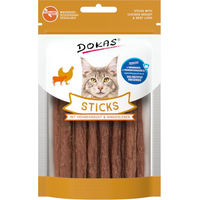 Produktbild von Dokas Katzen-Sticks Hühnerbrust und Rinderleber Crunchy Sticks für erwachsene Katzen 10 x 30 g - 10 x 30 g