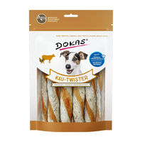 Produktbild von Dokas Kau-Twister Hundesnack Rinderhaut Pansen und Hühnerbrust getreidefrei 200 g - 9 x 200 g