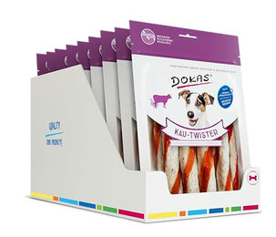 DOKAS Kau-Twister Kausnack für Hunde mit Rind und Ente getreidefrei 9 x 200 g - 9 x 200 g – Bild 1 von 4