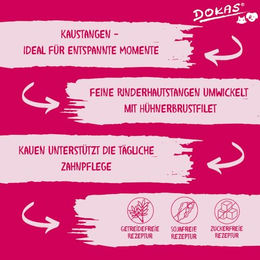 Dokas Kausnack Kaustange für Hunde mit Huhn und Rind getreidefrei und glutenfrei 9 x 200g - 9 x 200 g – Bild 1 von 6