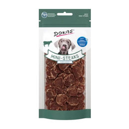 Dokas Mini Hundesnack Mini Steaks Rind und Kabeljau mit hohem Fleischanteil 50 g - 3 x 50 g – Bild 1 von 3