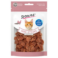 Produktbild von Dokas Mini Steaks für Katzen mit Huhn und Fisch 25 g - 25 g