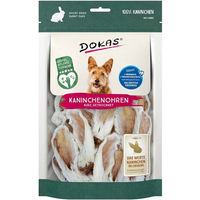 Produktbild von Dokas Naturkauartikel Kaninchenohren mit Fell getrocknet für erwachsene Kaninchen 7x100g