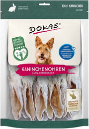 Produktbild von Dokas Naturkauartikel Kaninchenohren mit Fell getrocknet für erwachsene Kaninchen 7x180g