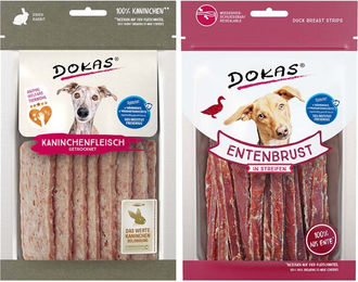 Produktbild von Dokas Snack Mixpaket Ente und Kaninchen 6x70g