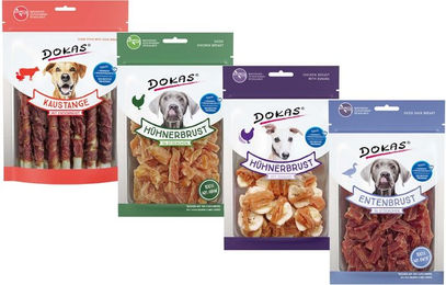 Produktbild von Dokas Snackpaket für erwachsene Hunde 410g