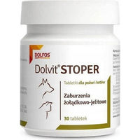 Produktbild von DOLFOS Dolvit Stoper Tabletten zur Unterstützung der Magen-Darm-Funktion für Hunde und Katzen 30 Stück