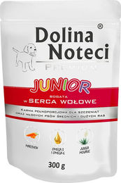 Produktbild von Dolina Noteci Junior Hundefutter mit Rinderherzen in Sauce 10 x 300 g - 10 x 300 g