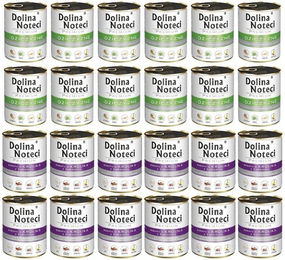 Produktbild von Dolina Noteci Mix Hundefutter mit Wildfleisch, Kaninchen und Preiselbeeren 24x800g