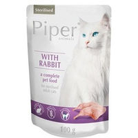 Produktbild von Dolina Noteci Piper Animals Katzenfutter Kaninchen für kastrierte Katzen Adult Getreidefrei 10x100 g