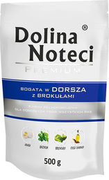 Dolina Noteci Premium Hundefutter Adult Kabeljau mit Brokkoli Glutenfrei 10 x 500 g Beutel - 10 x 500 g – Bild 1 von 3