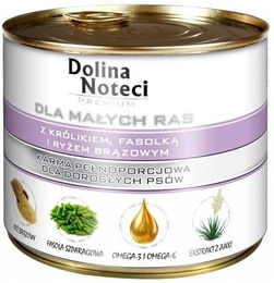 Produktbild von Dolina Noteci Premium Hundefutter für kleine Rassen Adult Kaninchen mit Bohnen und braunem Reis in Sauce 185g - 12 x 185 g