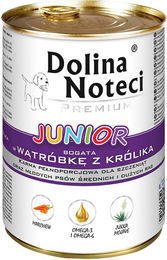 Produktbild von Dolina Noteci Premium Junior Hundefutter Kaninchenleber Sparpaket 48 x 400 g glutenfrei - 48 x 400 g